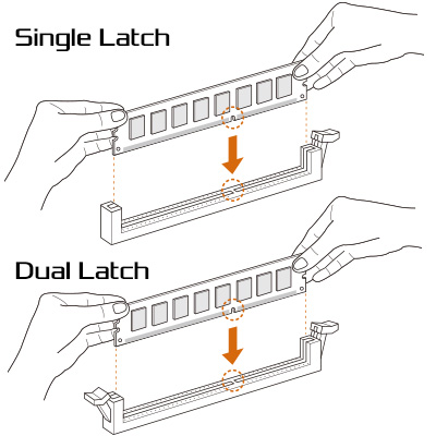 Use both hands to install memory modules firmly