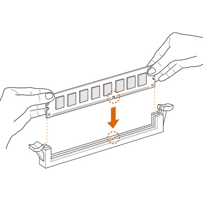 Also make sure memory module is installed properly, we recommend using both hands to install the module firmly