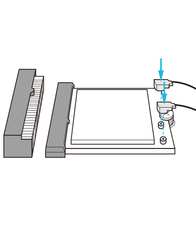 Attach the Wi-Fi antenna cables to the Wi-Fi card