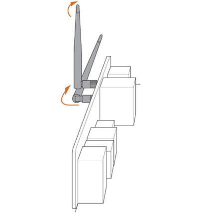 Set the Wi-Fi 2.4/5/6 GHz Antenna as shown in the illustration