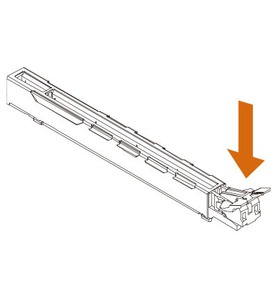 Open any PCIE x16 slot by pressing down the wing