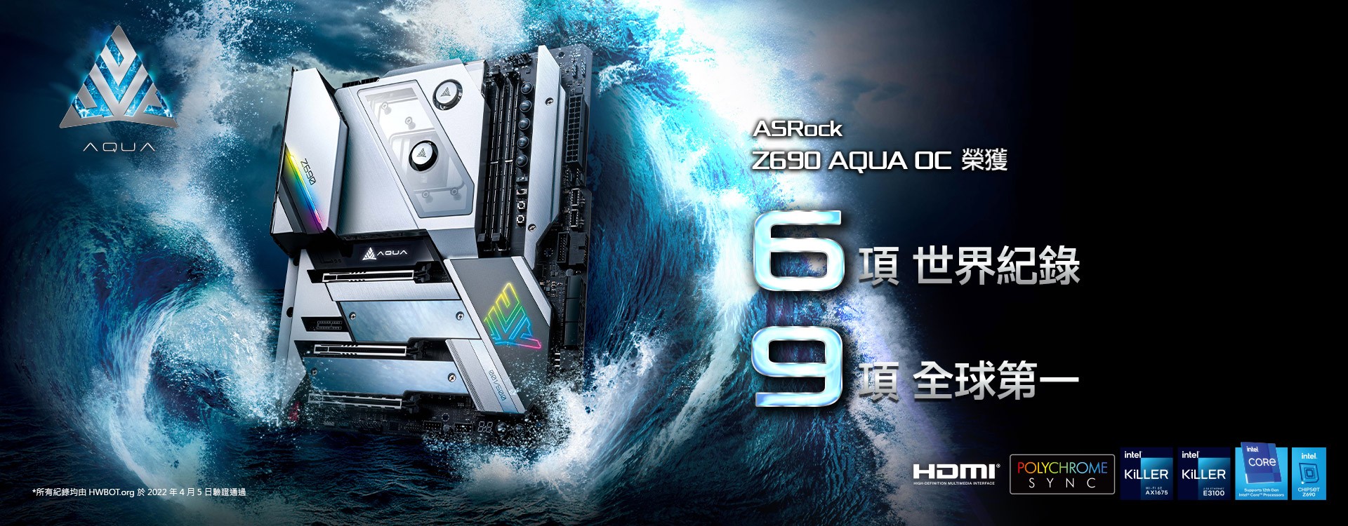 ASRock Z690 AQUA OC所向披靡，再次打破 HWBOT.org多項世界超頻記錄