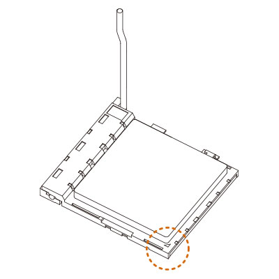 Identify the triangle marker on the CPU and place the CPU