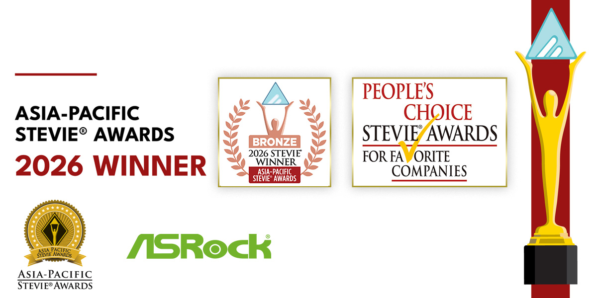 ASRock Honored with Dual 2026 Asia-Pacific Stevie<sup>®</sup> Awards for Excellence in Innovation and Favorite Company: Recognized for Innovative Governance and Global Brand Value
